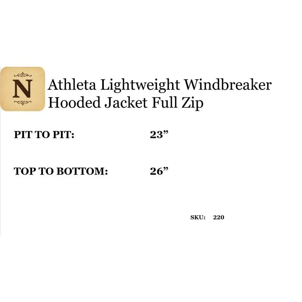 Athleta Lightweight Windbreaker Hooded Jacket Full Zip Performance Athletic - Picture 6 of 6